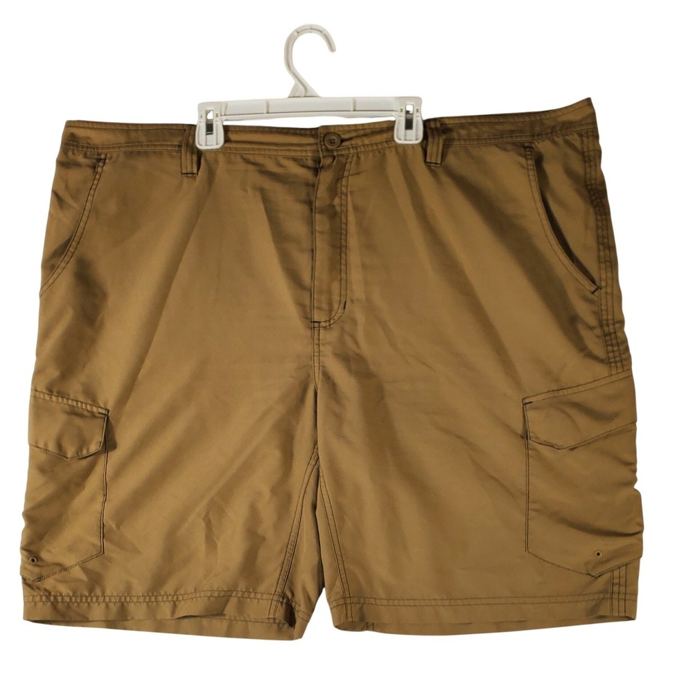 Magellan Outdoors Mens Cargo Shorts Tan Brown Size 44 Hiking Fishing Utility